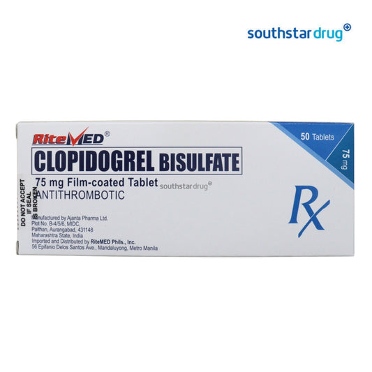 Rx: RiteMed Clopidogrel 75mg Tablet