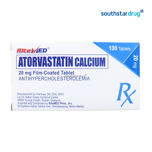 Rx: RiteMed Atorvastatin 20mg Tablet