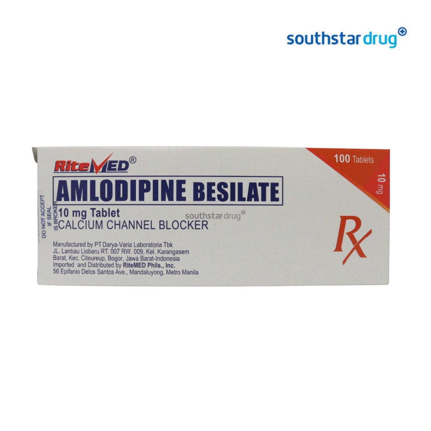 Rx: RiteMed Amlodipine 10mg Tablet