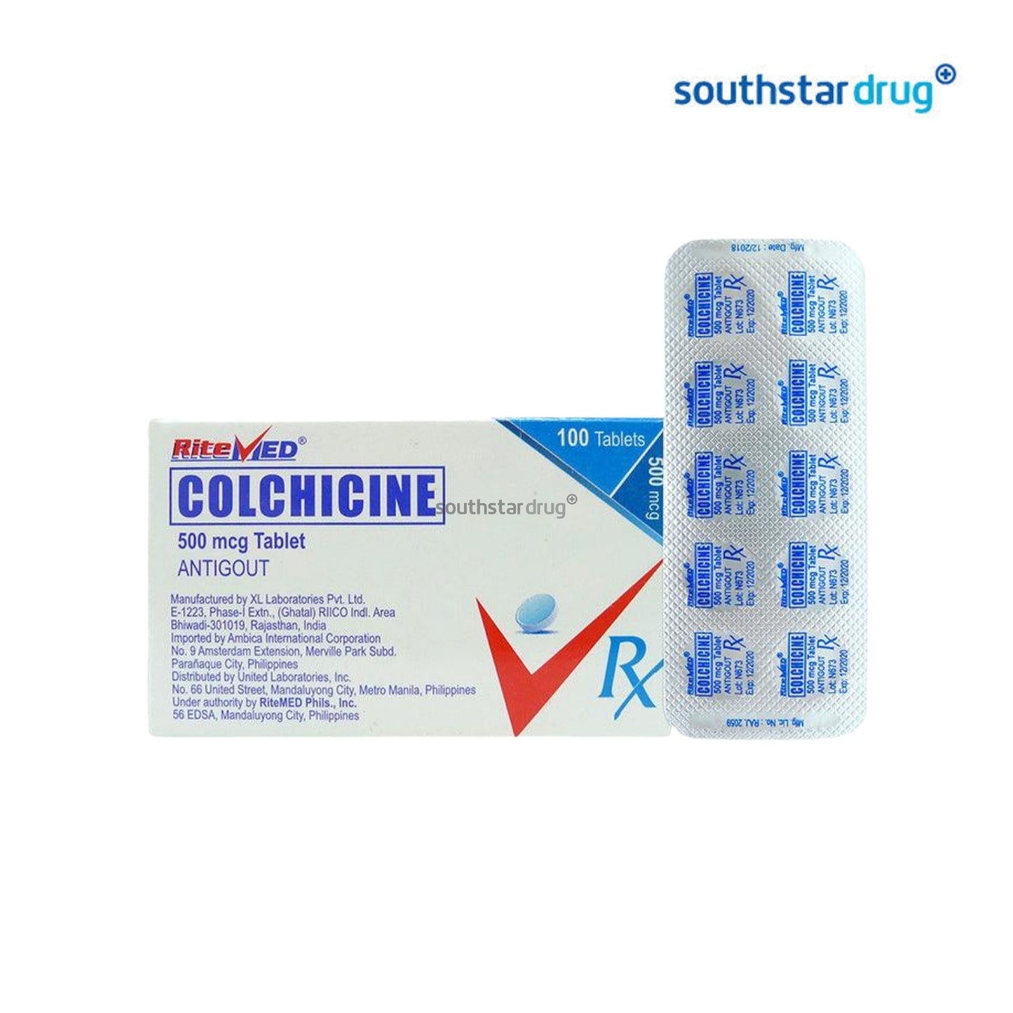 Rx: RiteMed Colchicine 500mcg Tablet