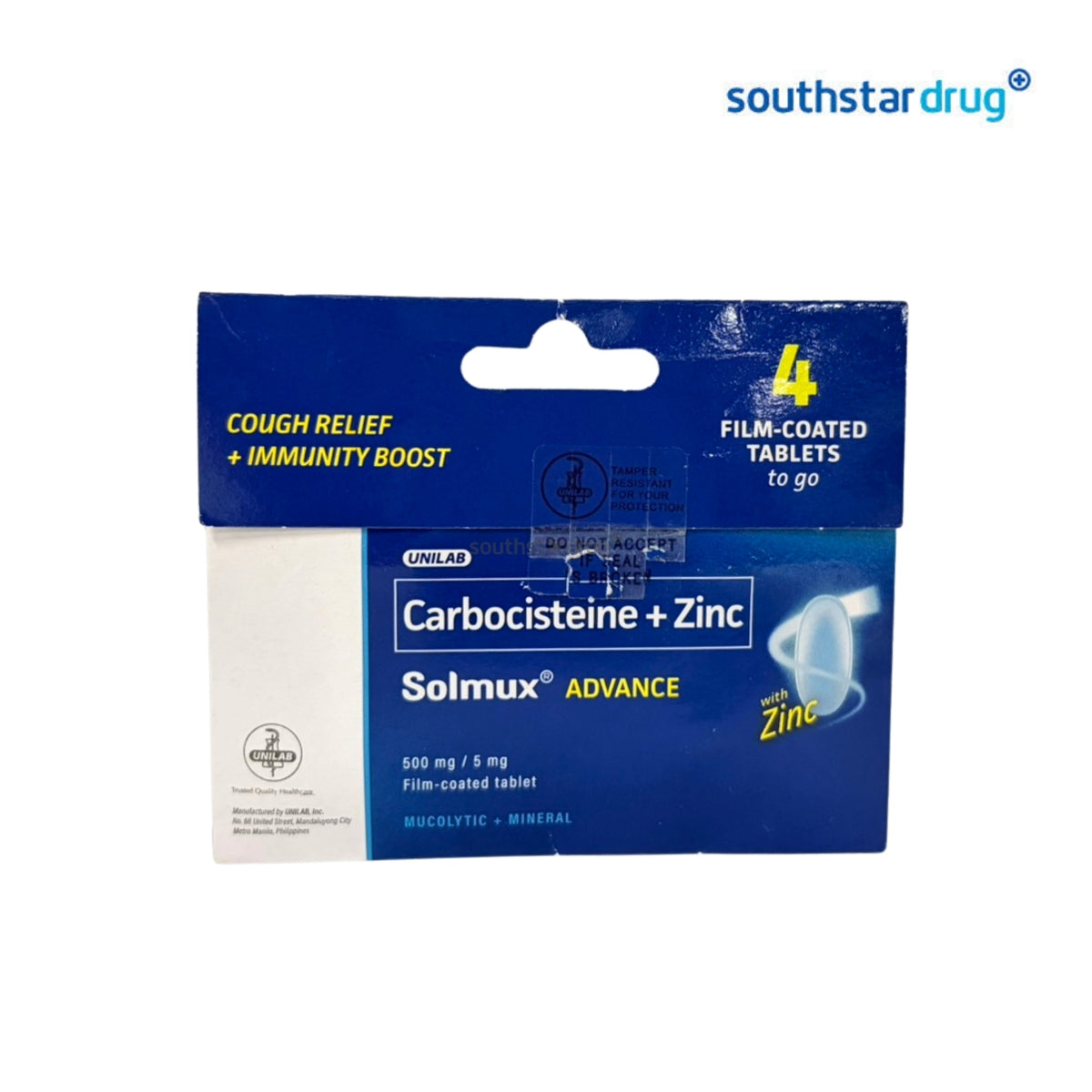Solmux Advance Film-Coated Tablet 500mg/5mg 4s