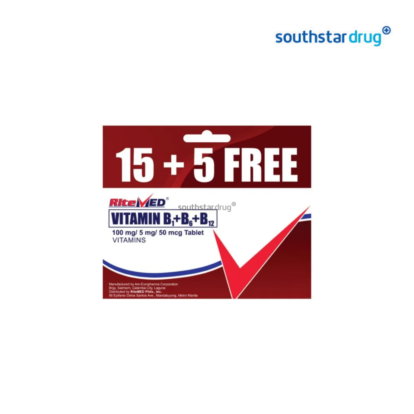 RiteMed Vitamin B Complex Tablets – 15+5 Free