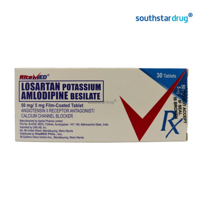 Rx: RiteMed Losartan Amlodipine 50mcg/5mg Film-Coated Tablet