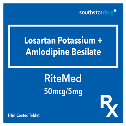 Rx: RiteMed Losartan Amlodipine 50mcg/5mg Film-Coated Tablet