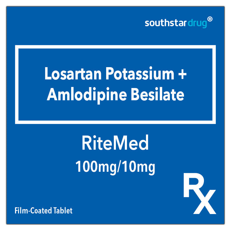Rx: RiteMed Losartan 100mcg/10mg Film-Coated Tablet