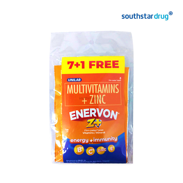 Enervon Z+ Film-coated Tablets (7+1 free) Multivitamin Wellness Support