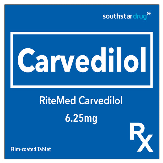Rx: RiteMed Carvedilol 6.25mg Film-coated Tablet