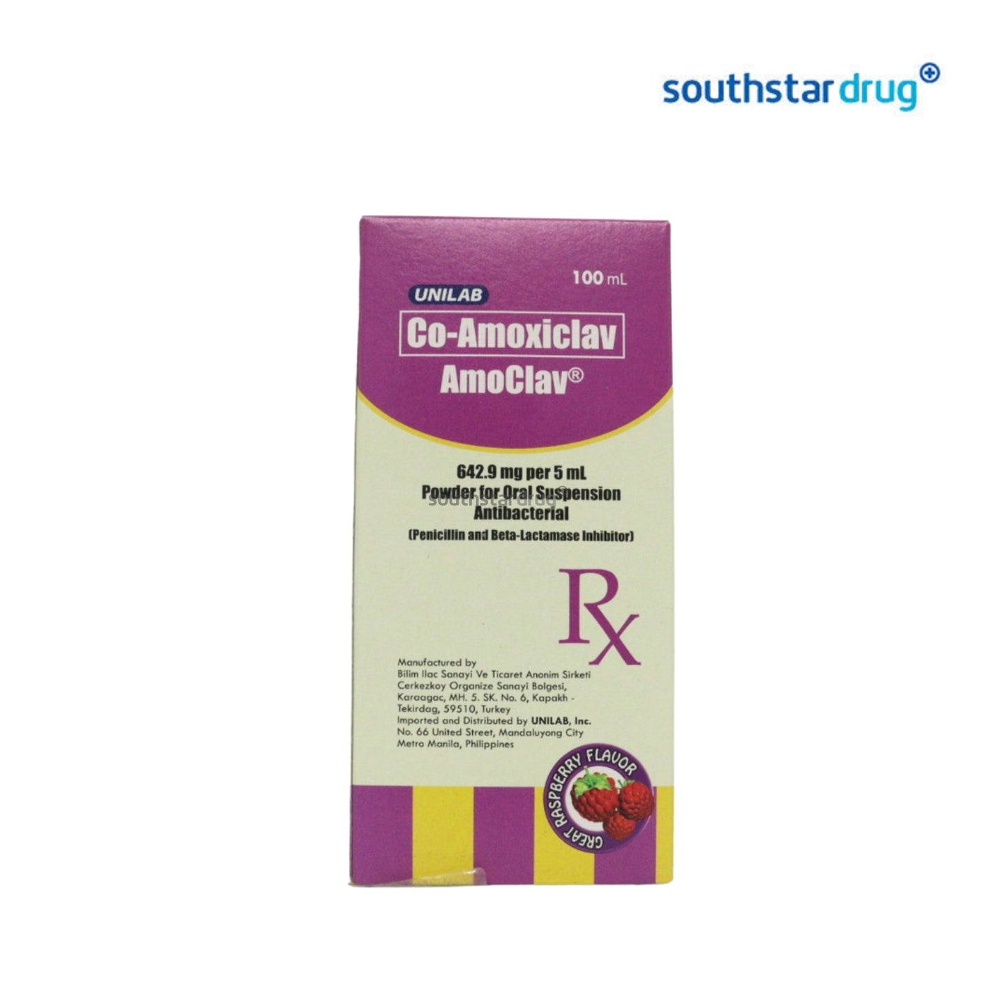 Rx: Amoclav 642.9mg/5ml Suspension