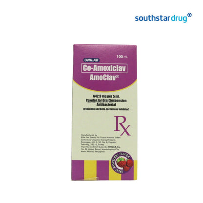 Rx: Amoclav 642.9mg/5ml Suspension