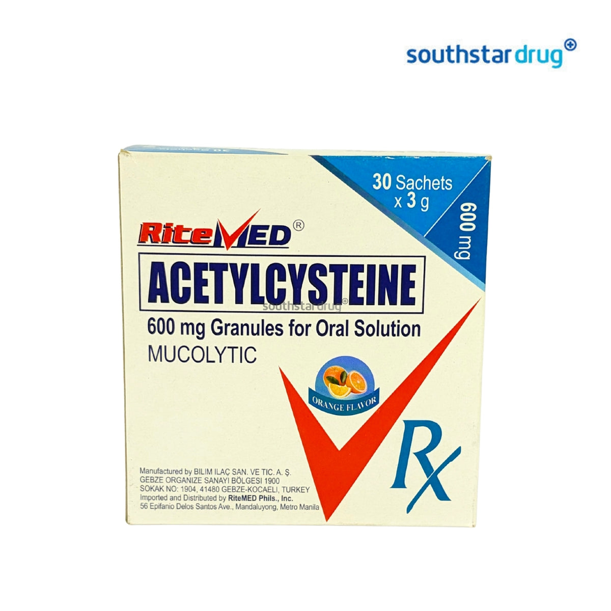 Rx: RiteMed Acetylcysteine Granules Oral Solution 600mg 1pc