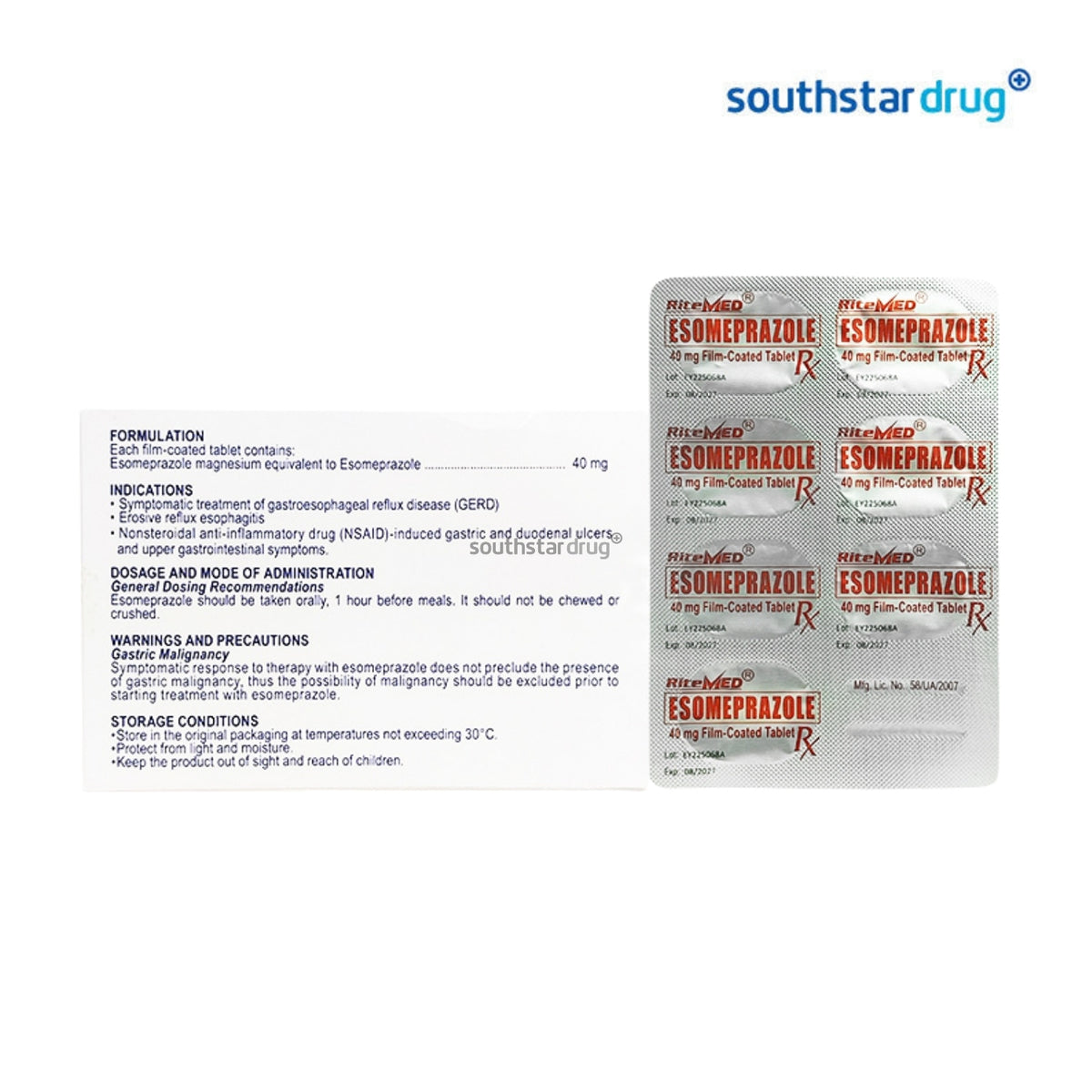 Rx: RiteMed Esomeprazole Film-Coated Tablet 40mg