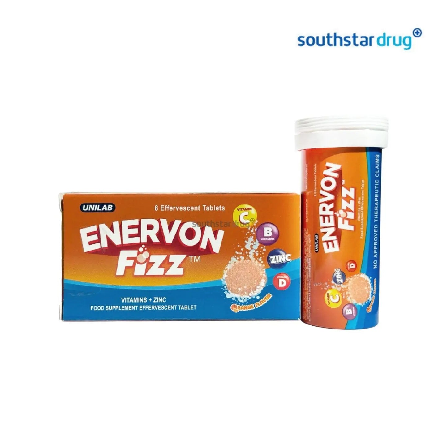 Enervon Fizz Vitamins + Zinc Effervescent Tablet Orange 8s