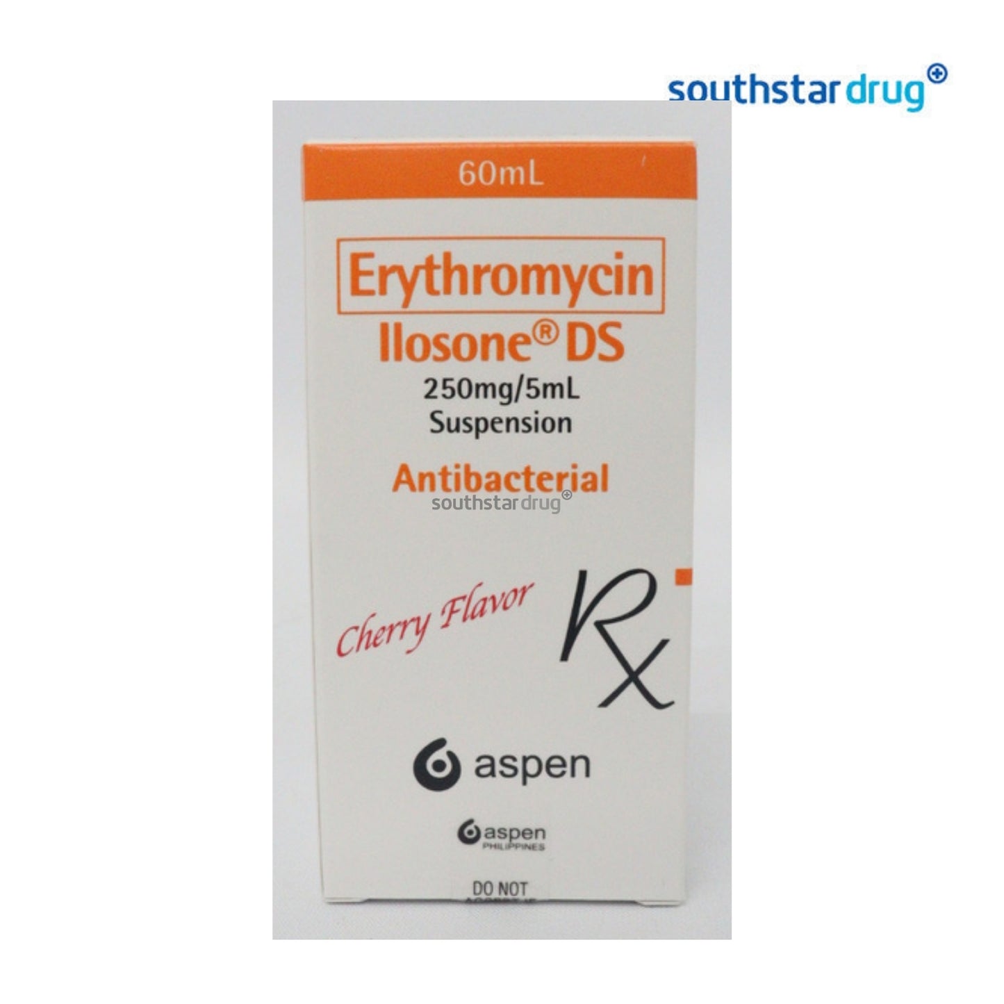 Rx: Ilosone DS Cherry Flavor 250mg / 5ml 60ml Oral Suspension