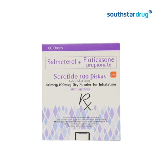 Rx: Seretide 100 Diskus 50mcg / 100mcg 60 Doses Inhaler