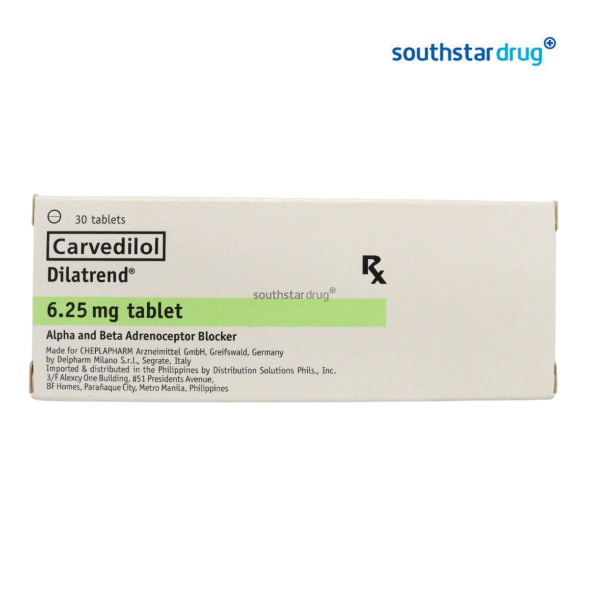Rx: Dilatrend 6.25mg Tablet