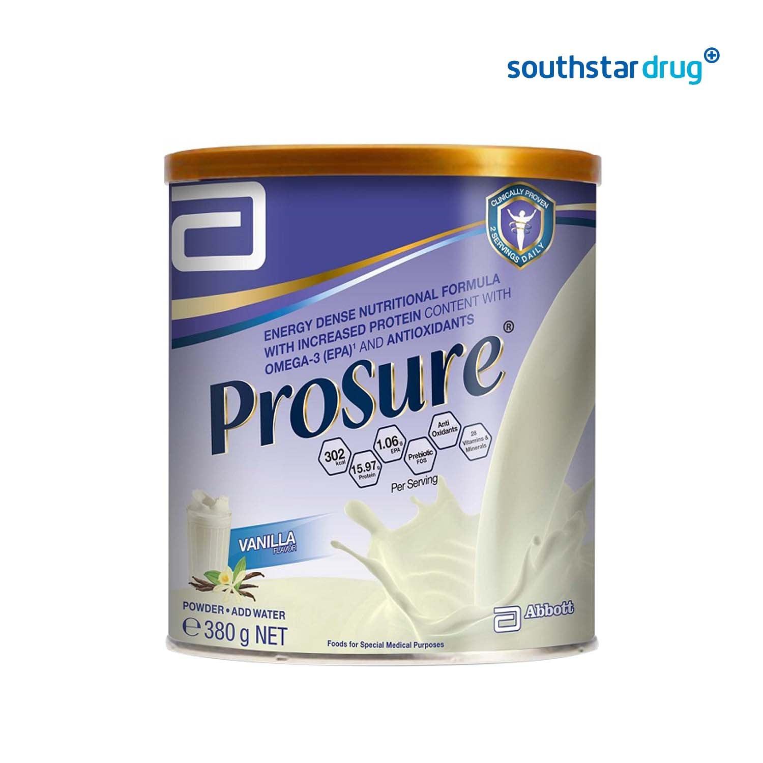 Prosure Energy Dense Nutritional Formula Vanilla 380g - Southstar Drug