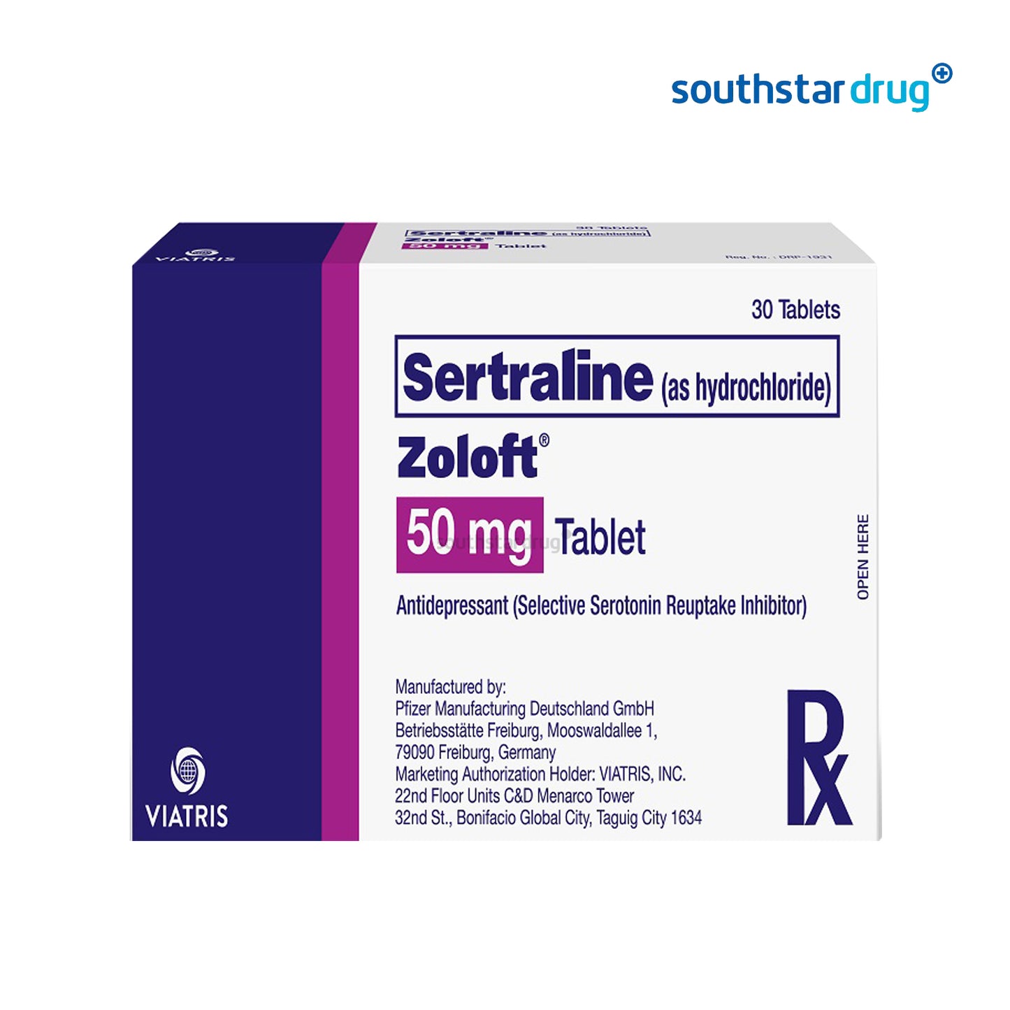 Rx: Zoloft 50mg Tablet