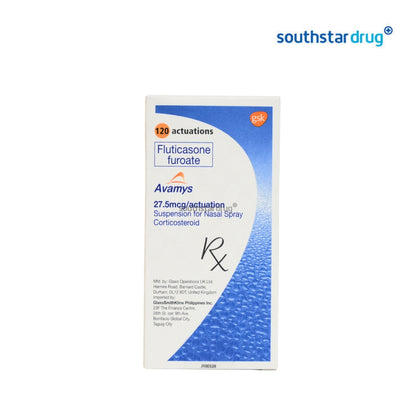 Rx: Avamys 27.5mcg 120 actuation Nasal Spray