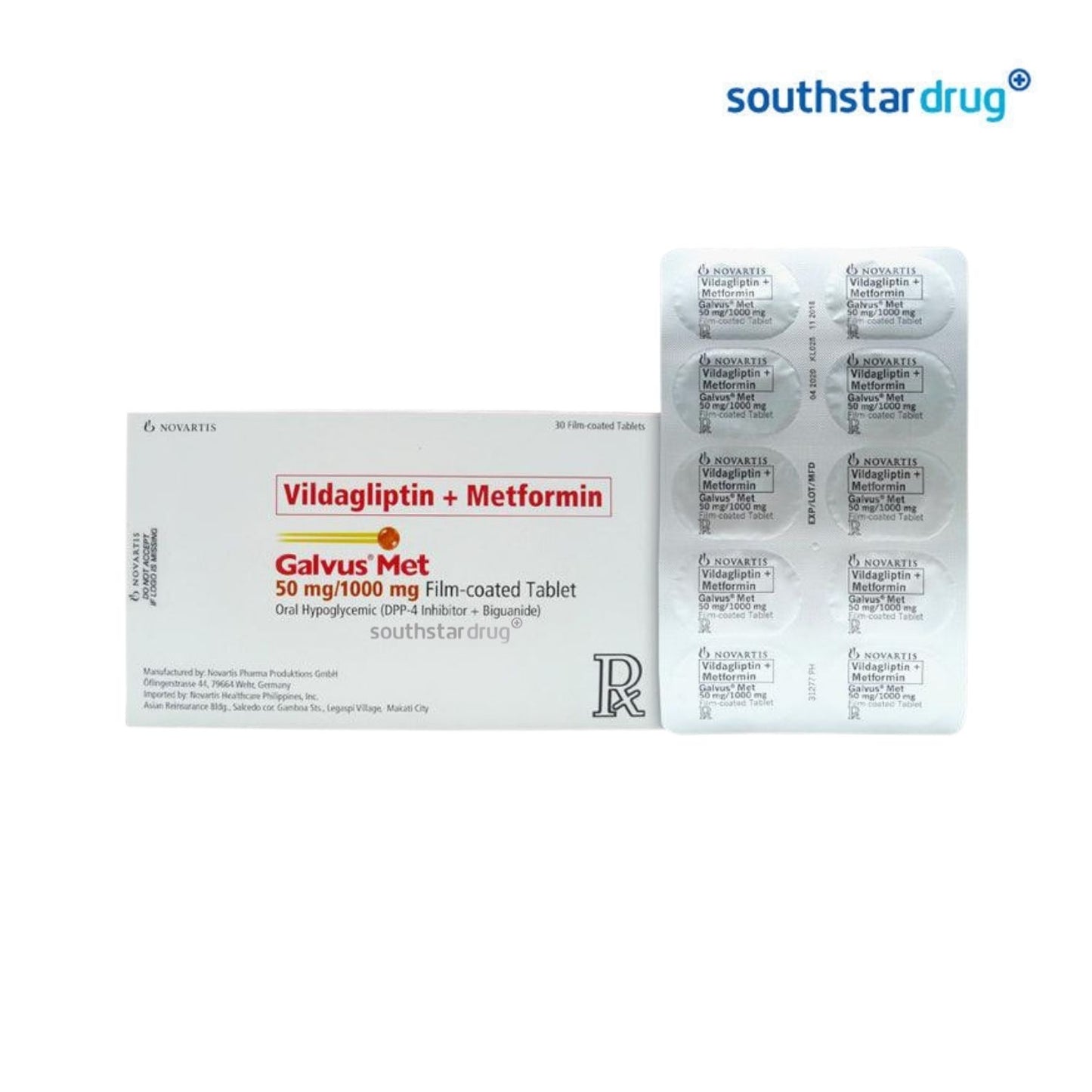 Rx: Galvus Met 50mg / 1000mg Tablet