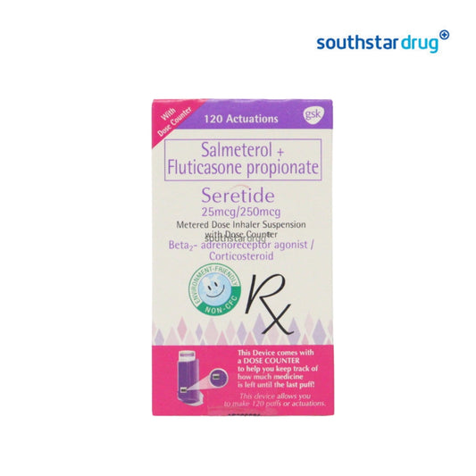 Rx: Seretide 25mcg / 250mcg 120 Actuation Inhaler