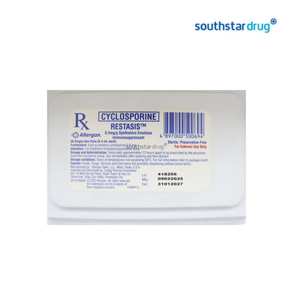 Rx: Restasis 0.5mg 0.4ml Ophthalmic Emulsion