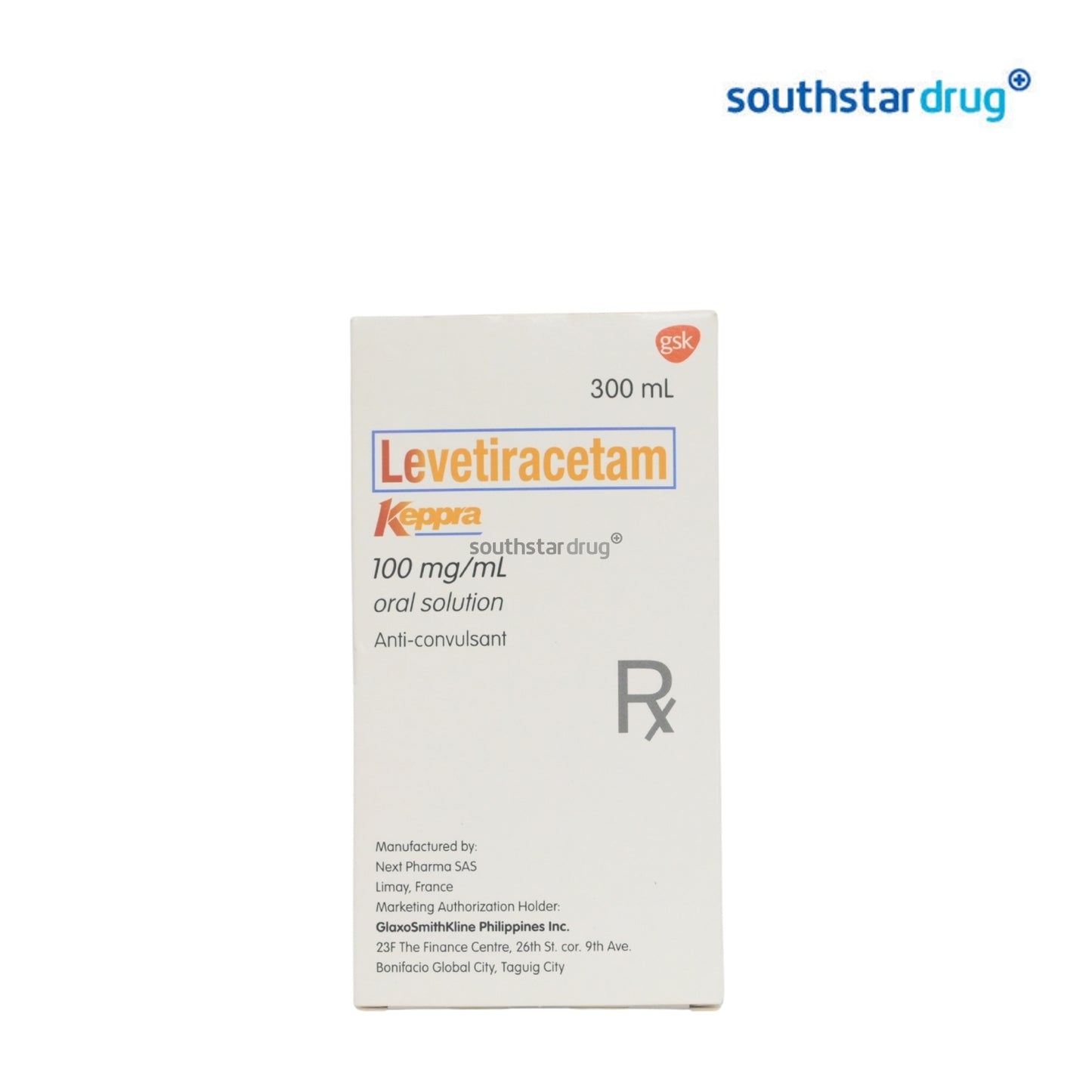 Rx: Keppra 100mg/ml 300ml Oral Solution