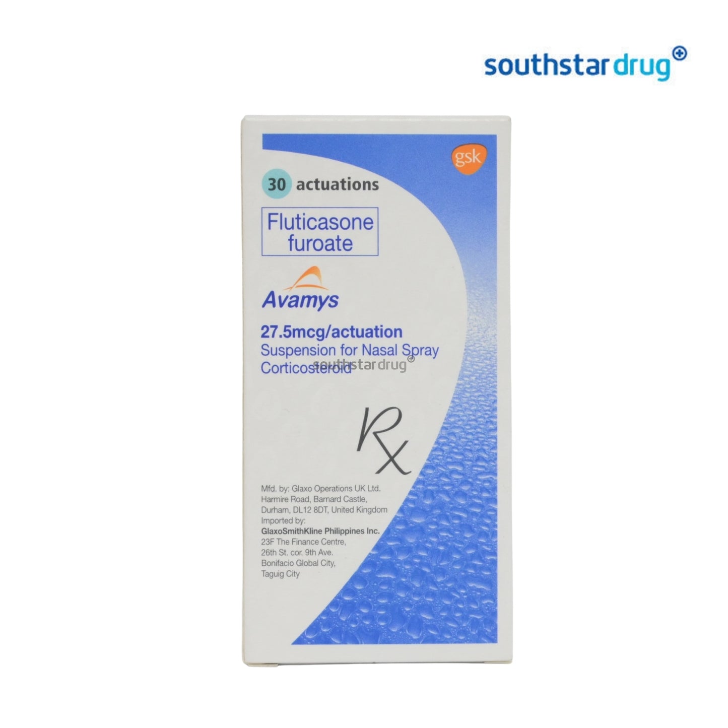 Rx: Avamys 27.5mcg / Actuation Nasal Spray