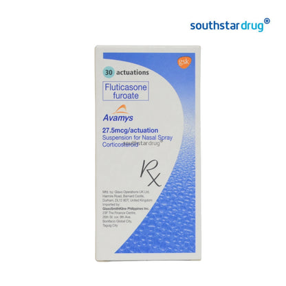 Rx: Avamys 27.5mcg / Actuation Nasal Spray