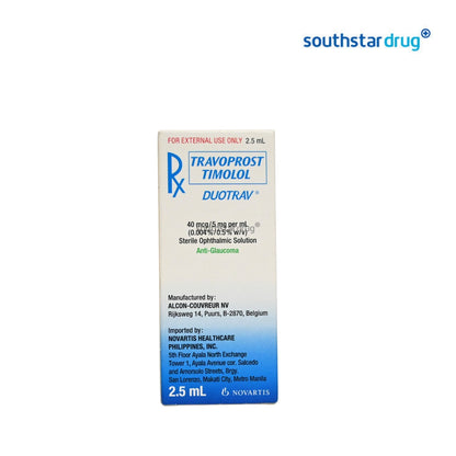 Rx: Duotrav 40mcg / 5mg /ml 2.5ml Eye Drops