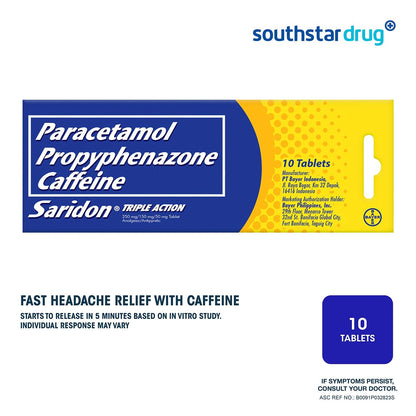 Saridon Triple Action Tablets - 10s - Southstar Drug