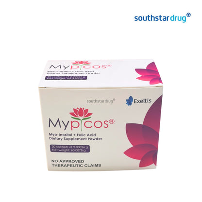 Mypicos Myo-Inositol + Folic Acid Powder 2g/200mcg (30 Sachets) – Supports Hormonal Balance