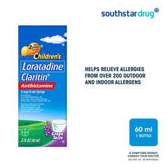 Claritin 5mg/ 5ml Grape Taste Syrup 60ml - Southstar Drug