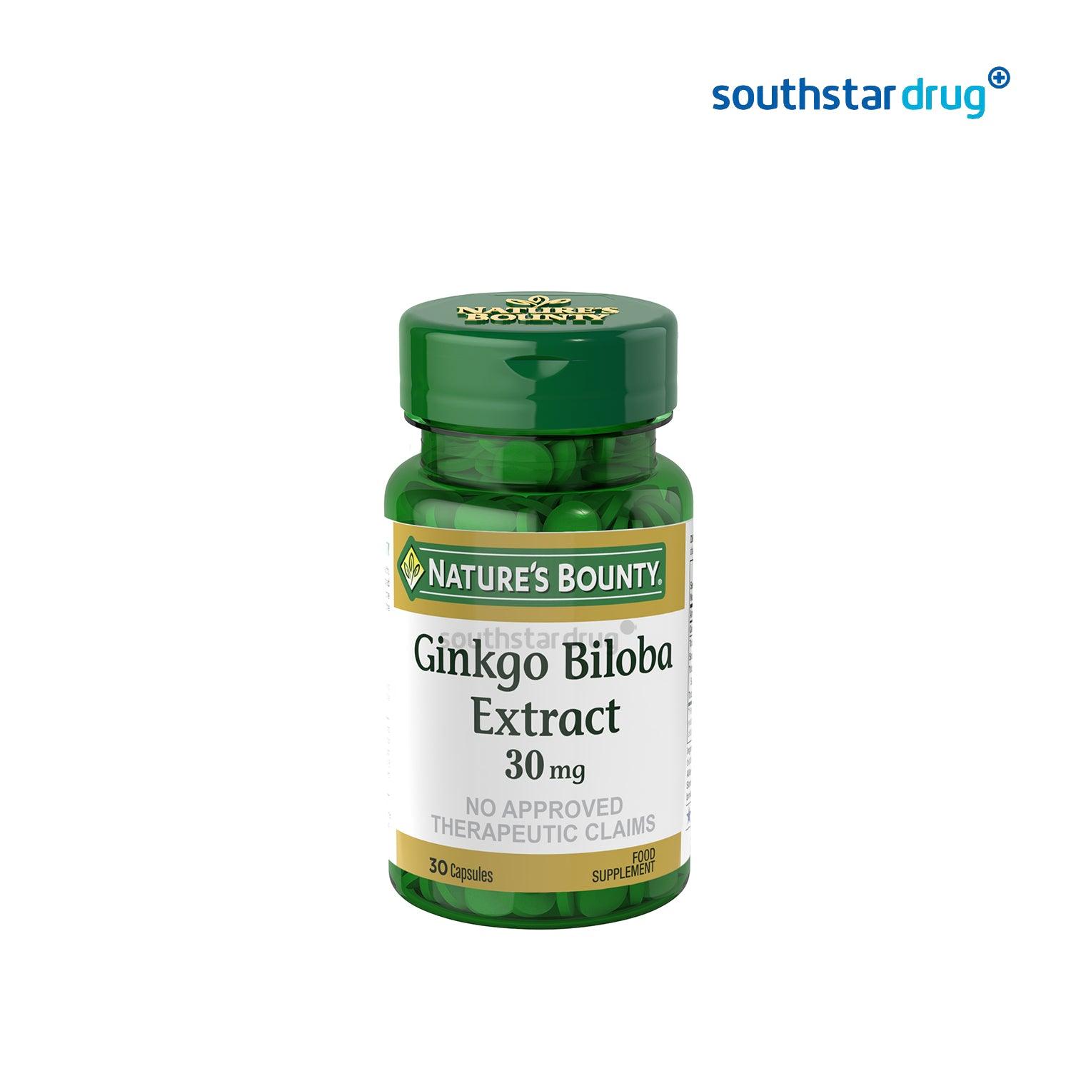 Nature's Bounty 30mg Ginkgo Biloba Extract Capsule - 30s - Southstar Drug