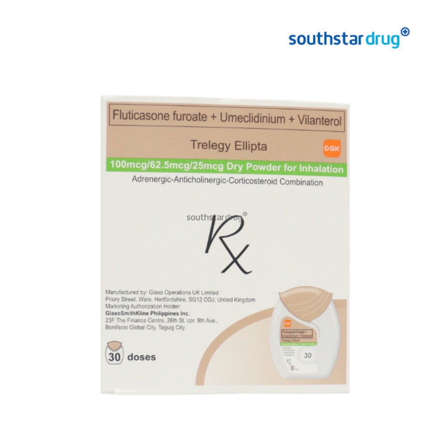 Rx: Trelegy Ellipta 100mcg/62.5mcg/25mcg Dry Powder for Inhalation