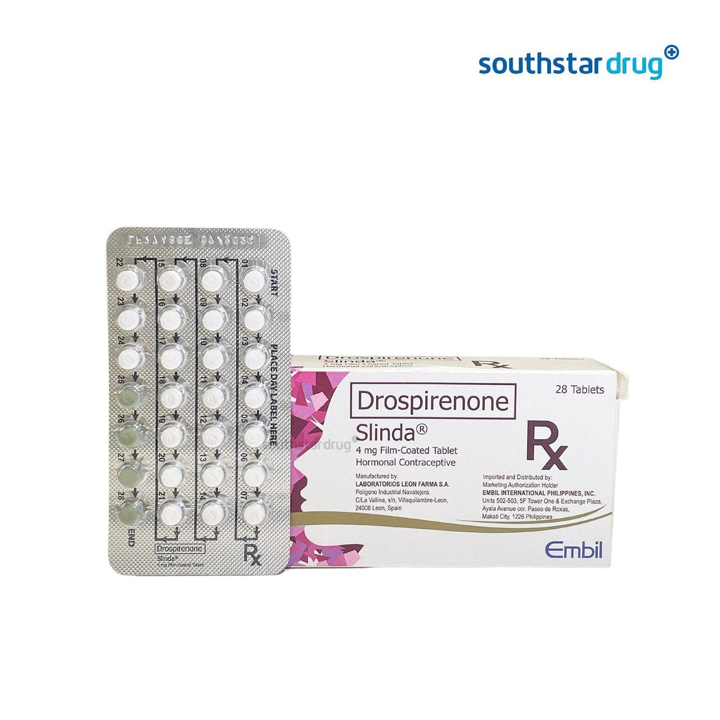 Rx: Slinda 4mg Film-coated Tablet 28x1 - Southstar Drug