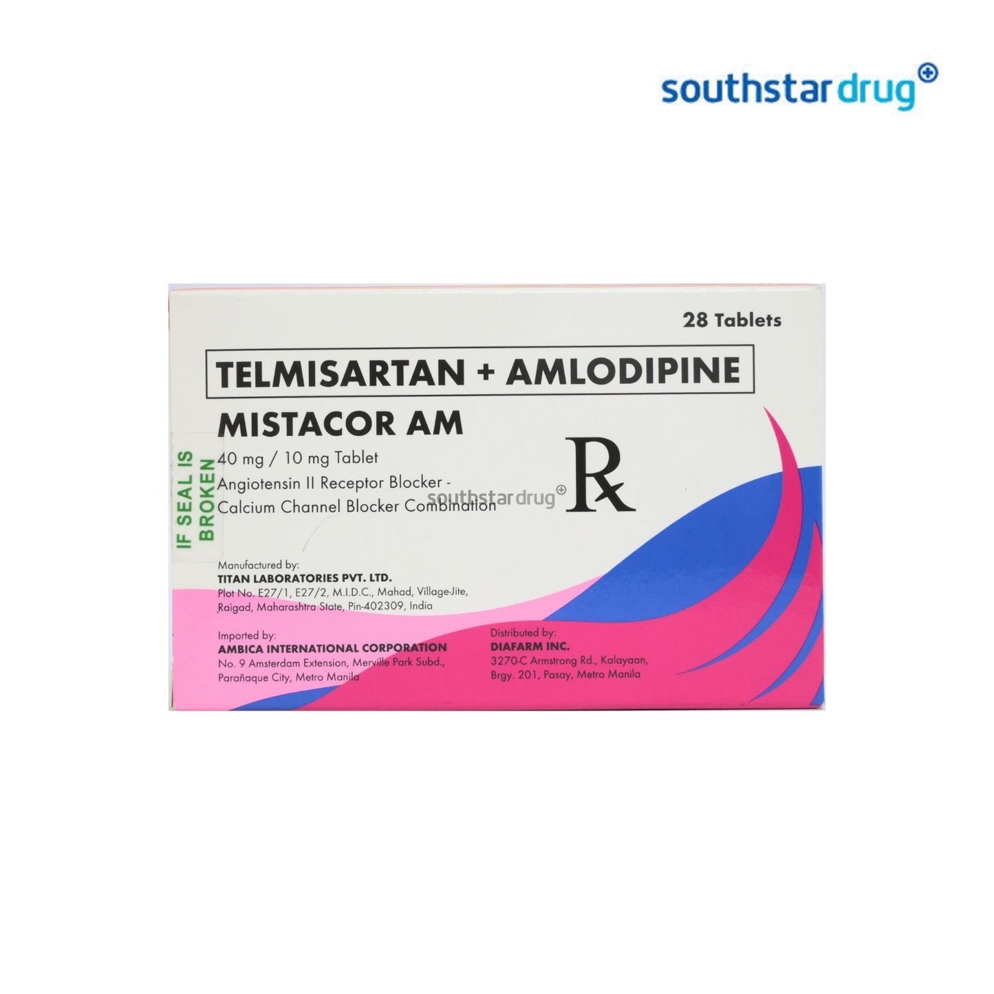 Rx: Mistacor AM 40mg/10mg Tablet