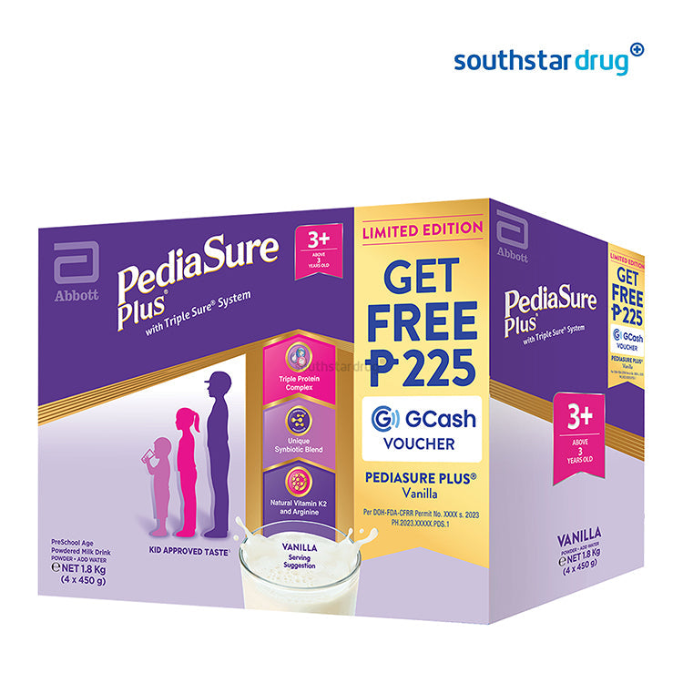 Pediasure Plus 3+ Vanilla Box Free 225g Cash