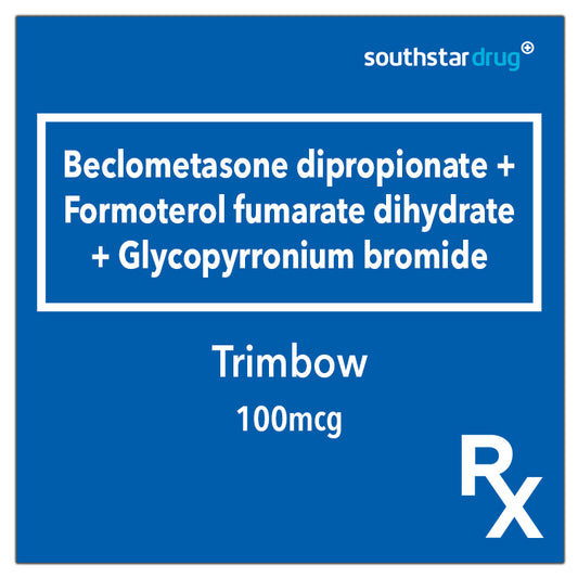 Rx: Trimbow 100mcg/6 mcg/12.5mcg Metered Dose Inhaler 120 Actuation