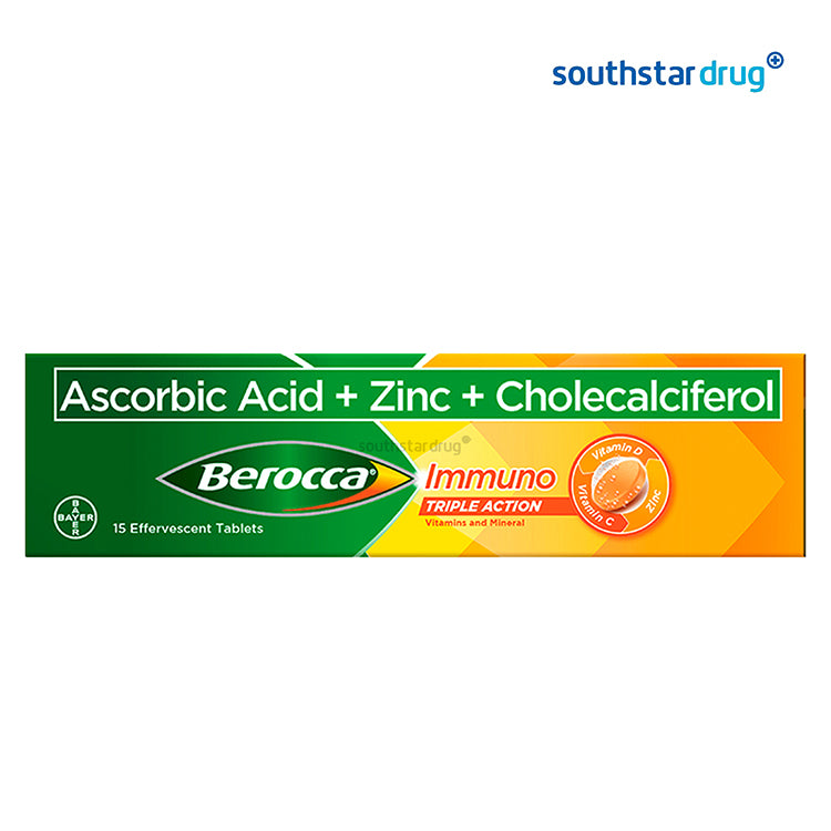 Berocca Immuno Effervescent Tablets Triple Action 15x1