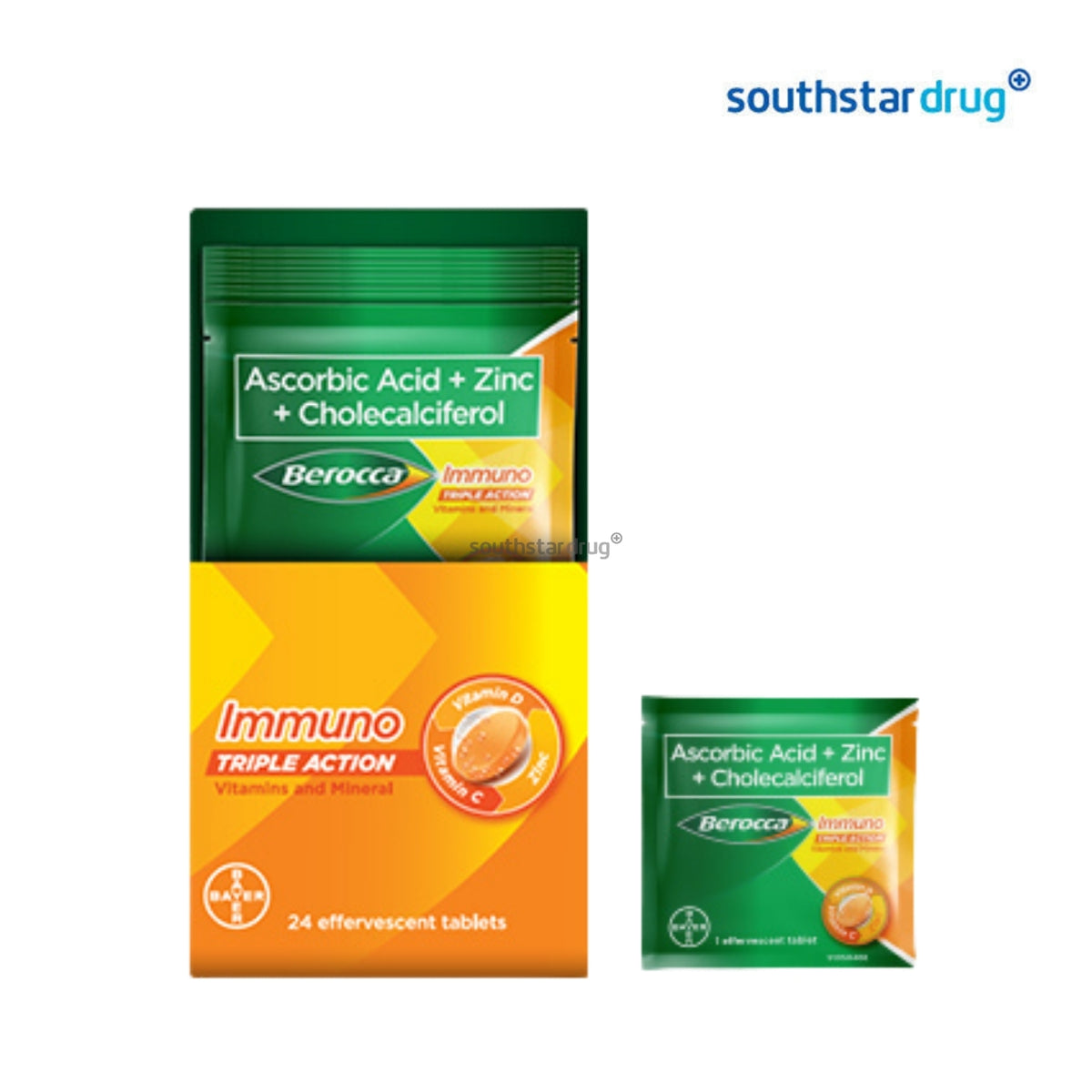 Berocca Immuno Effervescent Tablet Triple Action 1pc – Vitamin and Mineral Supplement