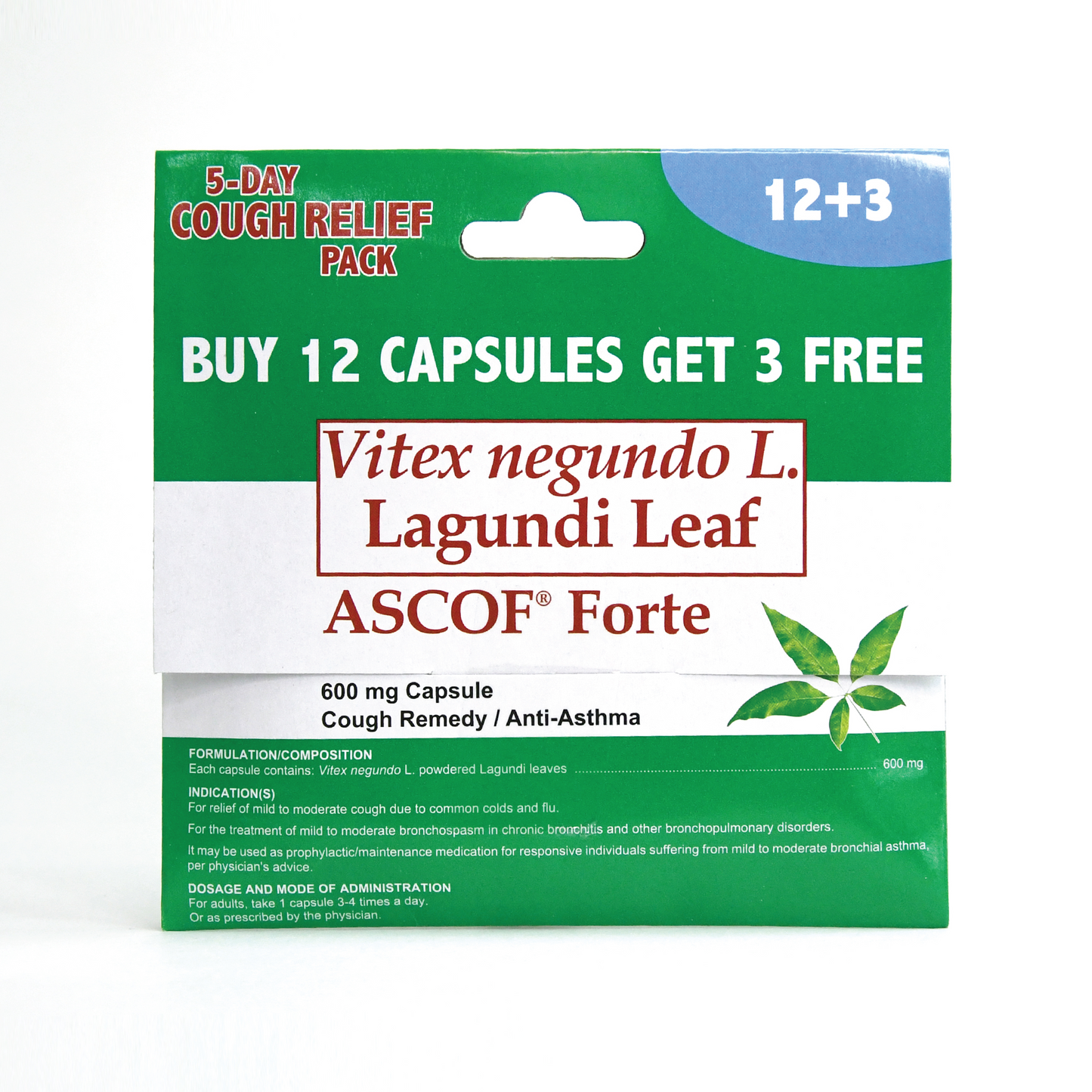 Ascof Forte Capsules 600mg 12+3