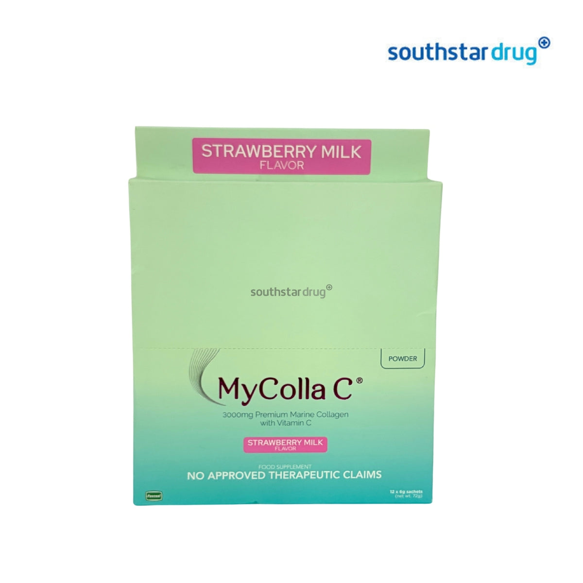 MyColla C Strawberry Milk Collagen Powder 3000mg (4 Sachets) – Collagen and Vitamin C Wellness Support
