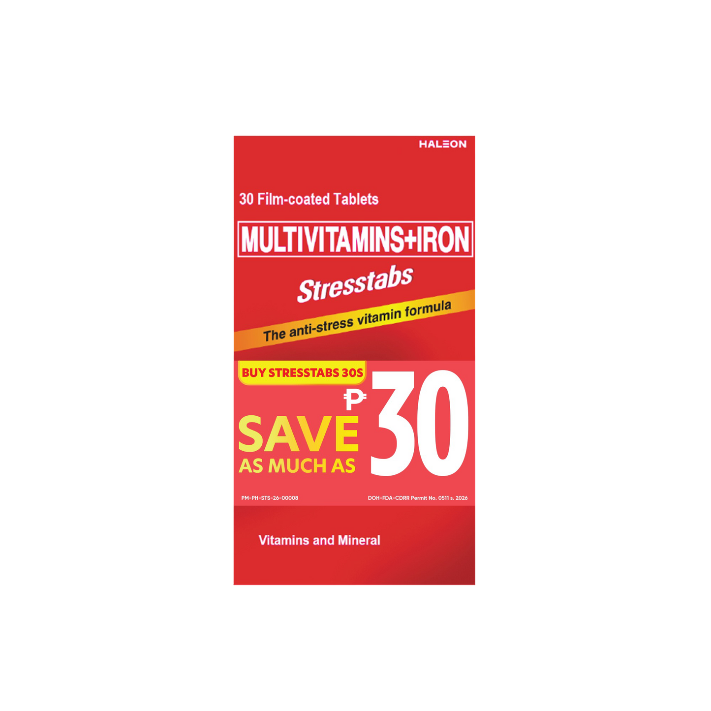 Stresstabs Multivitamins 30pcs. Film-coated Tablets Save as much as P30