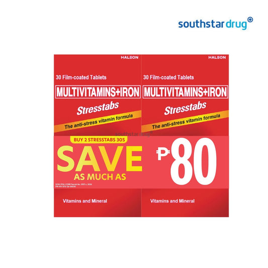 Stresstabs Multivitamins 30pcs. Film-coated Tablets (2 Bottles) Save as much as P80
