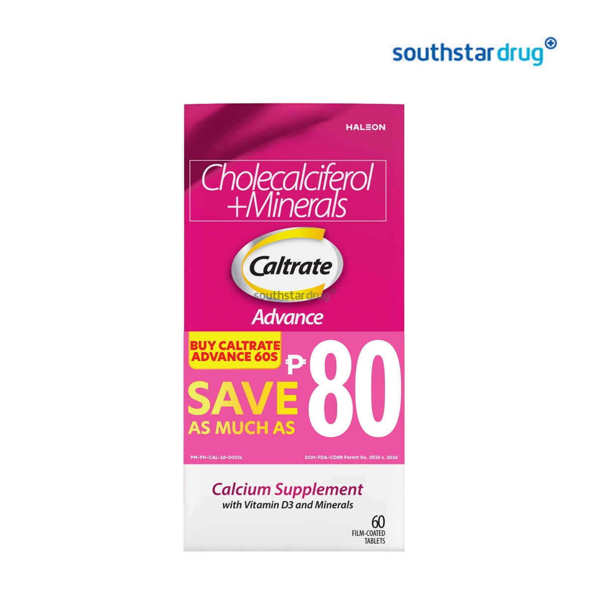 Caltrate Advance Calcium and Vitamin D3 Supplement 60s – Bone and Muscle Support