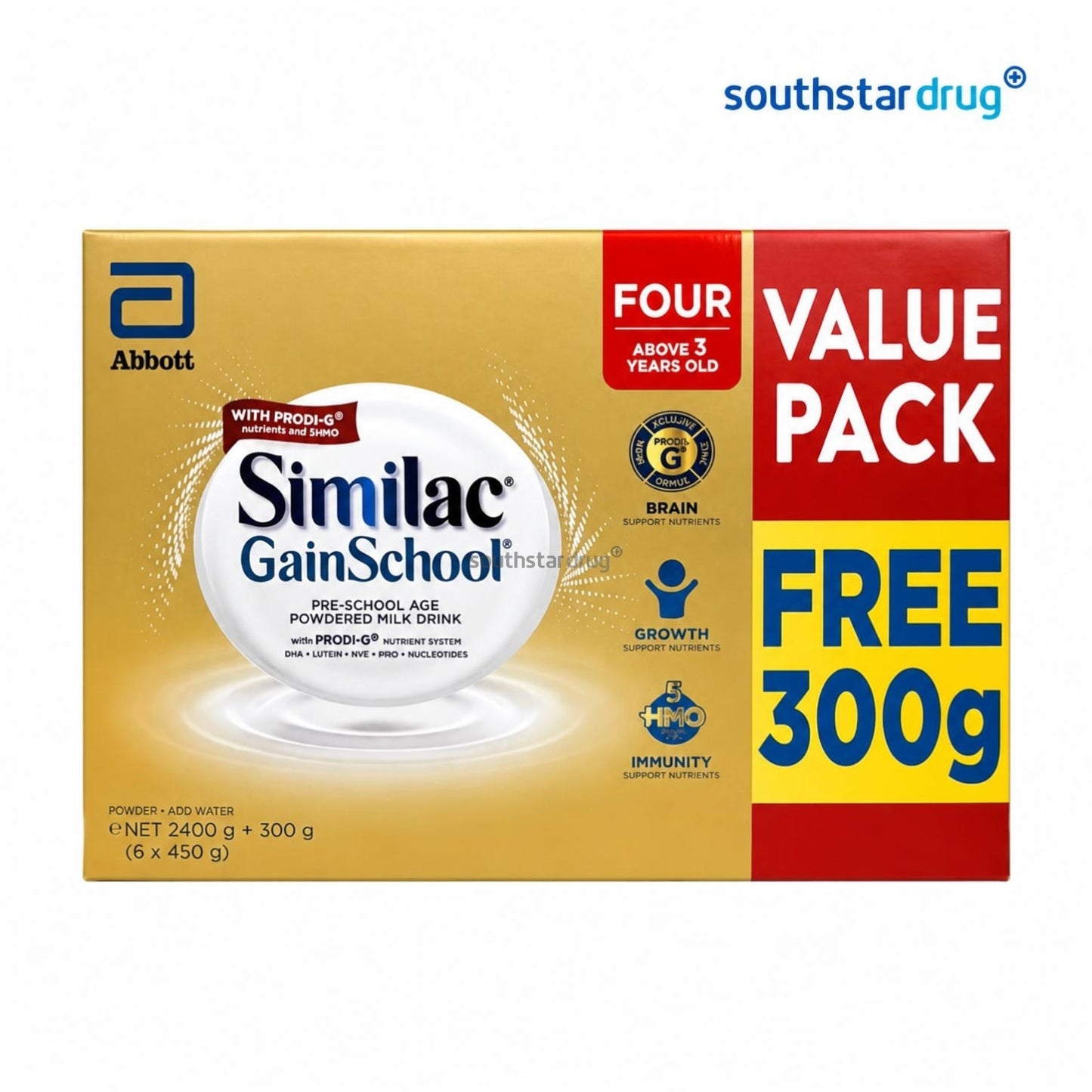 Similac GainSchool HMO 3+ Four 2.4kg + 300g (1 Box)