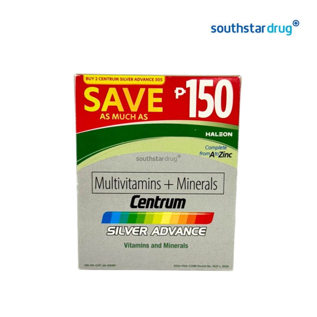 Centrum Silver Advance Multivitamin and Mineral Film-Coated Tablet 30 Tablets (2 Packs) – Multivitamin and Mineral Support