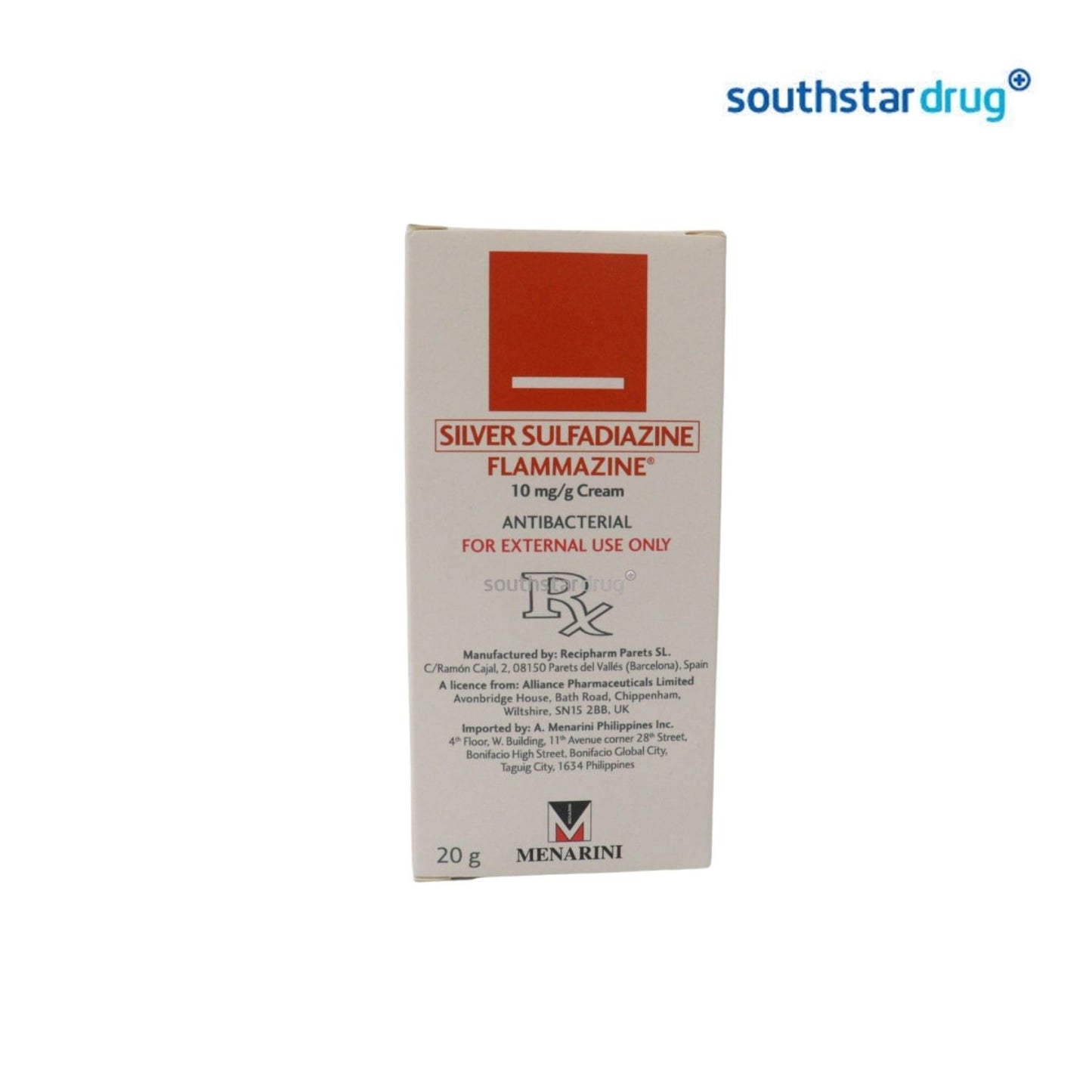 Rx: Flammazine 1% 20 g Cream