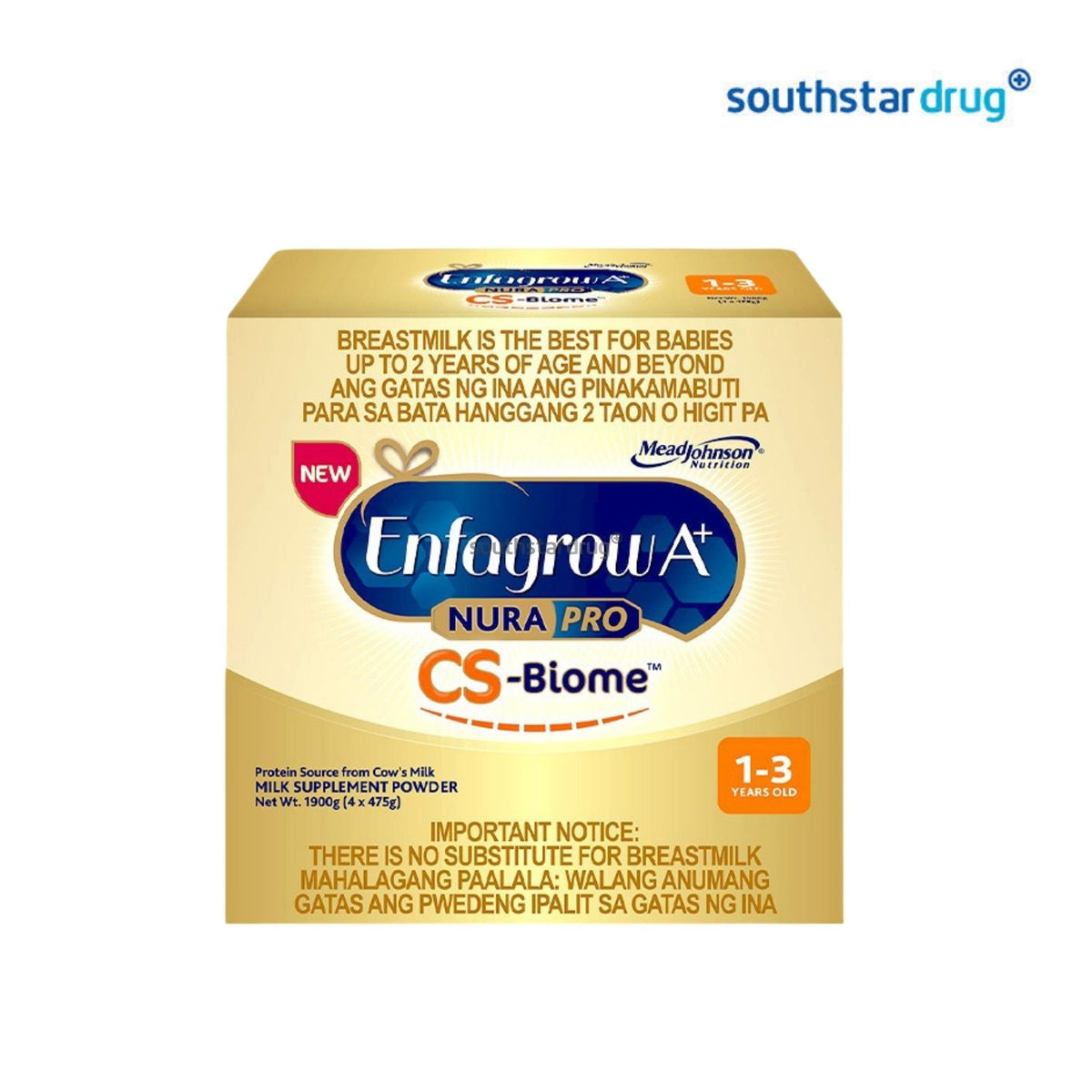 Enfagrow A+ CS Biome Milk Powder 1 to 3 Years 1.9kg Box
