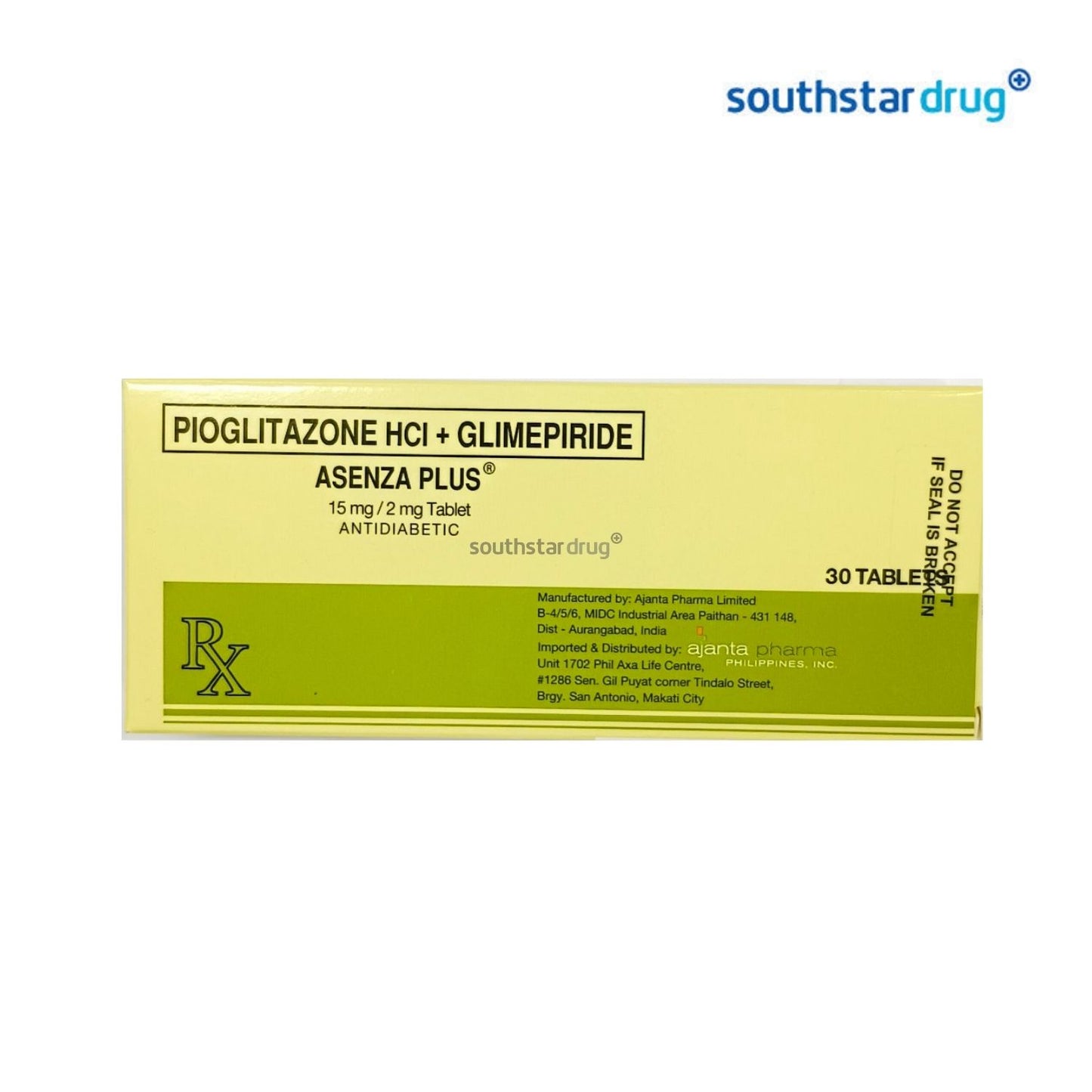 Rx: Asenza Plus 15mg/2mg Tablet